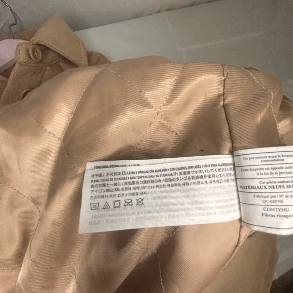 Abercrombie & Fitch Oversized Shacket Beige Button Front Jacket Women’s Cozy S - Picture 7 of 11